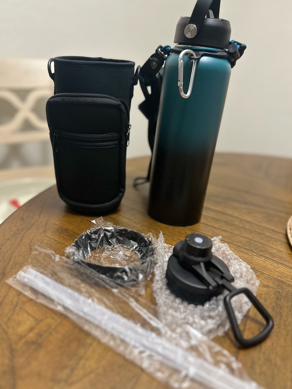 Insulated Stainless Steel Water Bottle - Teal Gradient